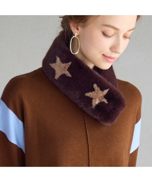 【一部店舗・オンラインショップ限定】フェイクファー星ティペット