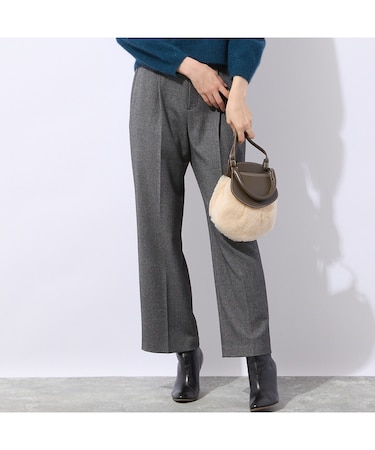 【裏起毛】ソフトフランネルセンタープレスパンツ