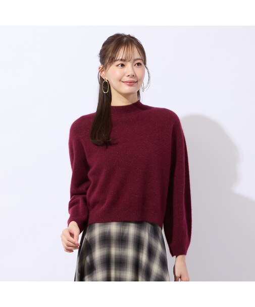 ラメ入りシャギープルオーバーニット
