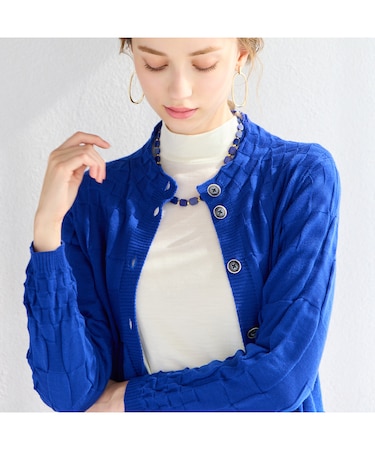 ホールガーメント編地変化カーディガン