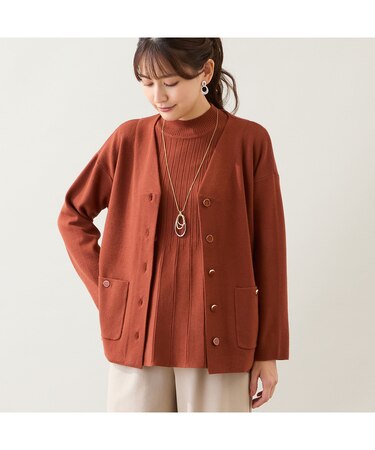 【アンサンブル可】Vネックニットカーディガン