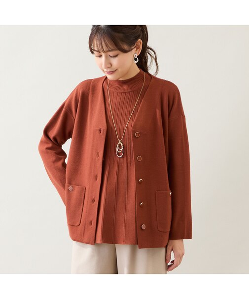 【アンサンブル可】Vネックニットカーディガン