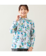 【洗える・日本製】花柄起毛カットソー