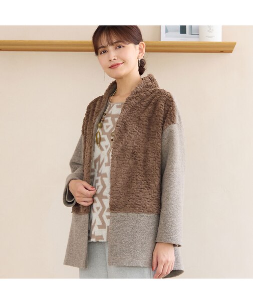 フロントフェイクファージャケット