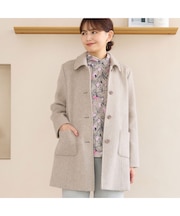 ステンカラーシャギーコート