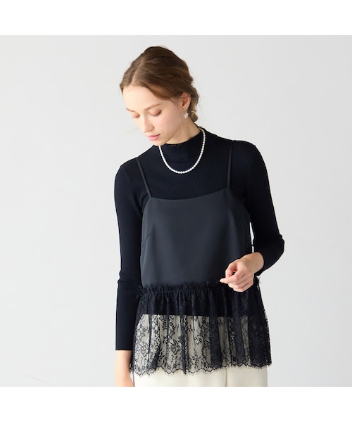 洗える】裾レースレイヤードキャミソール｜ジュニアーオンライン