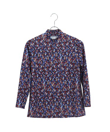 【洗える】フランス製素材起毛幾何柄Tシャツ