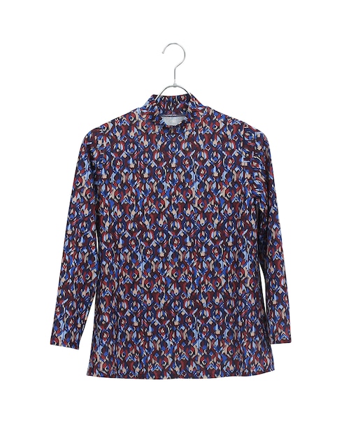 【洗える】フランス製素材起毛幾何柄Tシャツ