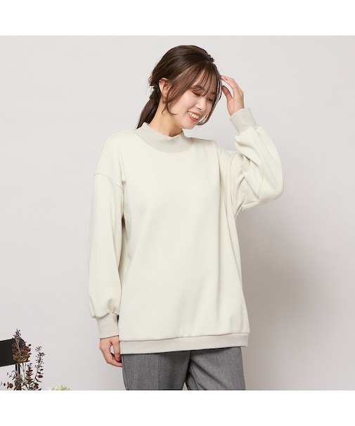 【手洗いOK・セットアップ対応】裏起毛ハイネックトップ