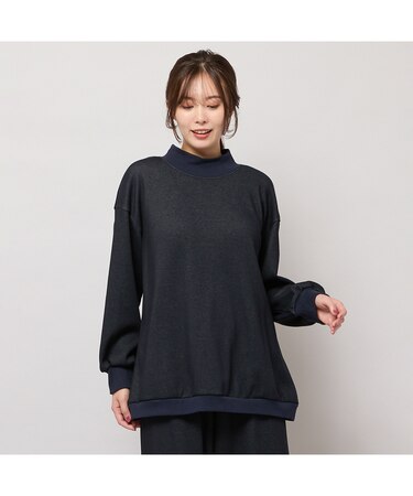 【手洗いOK・セットアップ対応】裏起毛ハイネックトップ