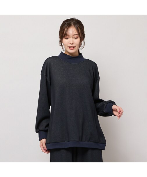 【手洗いOK・セットアップ対応】裏起毛ハイネックトップ