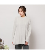 【手洗いOK】ハイネック・フレアーシルエットニット