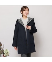 リバーチェックフーディーコート