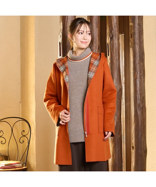 リバーチェックフーディーコート｜ジュニアーオンラインショップの通販