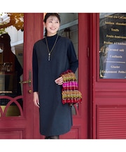 【3L/4Lサイズあり】綿混ジャージー レイヤード風ワンピース