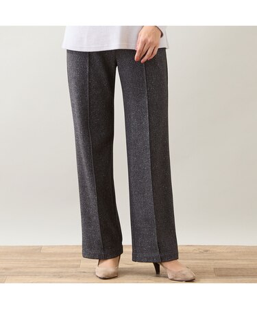 【洗える】ツイーディープリント裏起毛パンツ