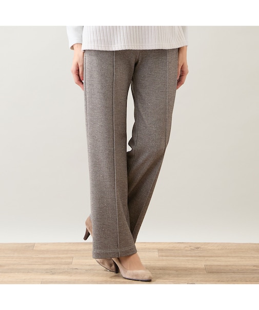 【洗える】ツイーディープリント裏起毛パンツ