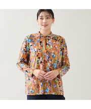 【洗える・日本製・3L/4Lサイズあり】花柄起毛カットソー