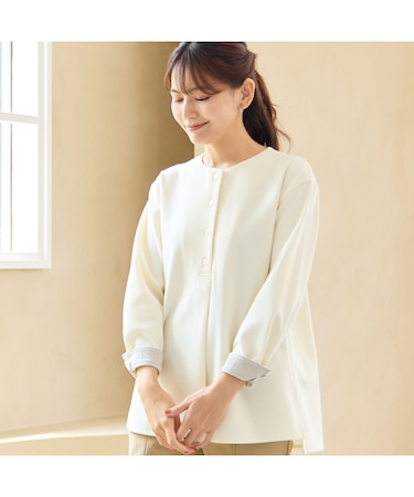 【洗える】両面起毛ブラウス