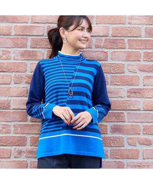 カラーボーダーセーター