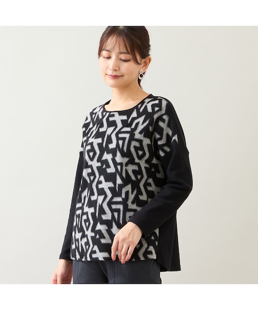 【洗える・日本製】パイルジャカードプルオーバー