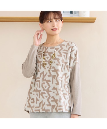 【洗える・日本製】パイルジャカードプルオーバー