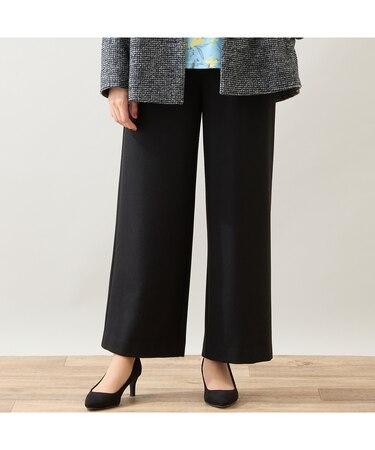 【洗える・S～LLサイズ】両面起毛ツィーディーワイドパンツ