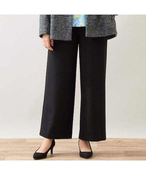 【洗える・S～LLサイズ】両面起毛ツィーディーワイドパンツ