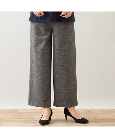 【洗える・S～LLサイズ】両面起毛ツィーディーワイドパンツ