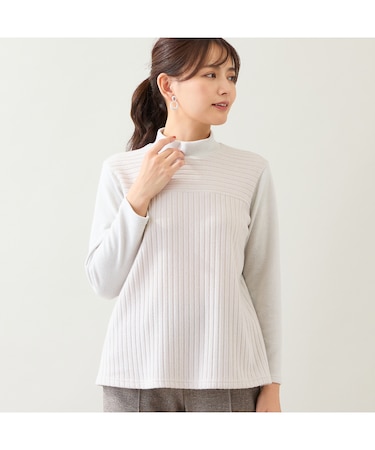 【洗える・日本製・アンサンブル可】起毛リブカットソー
