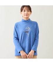 【洗える】花プリント起毛カットソー