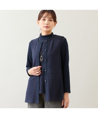 【洗える・アンサンブル可】起毛リブベスト