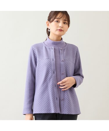 【洗える・アンサンブル可】起毛リブカーディガン