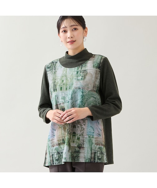 【洗える・日本製・3L/4Lサイズあり】風景柄カットソー