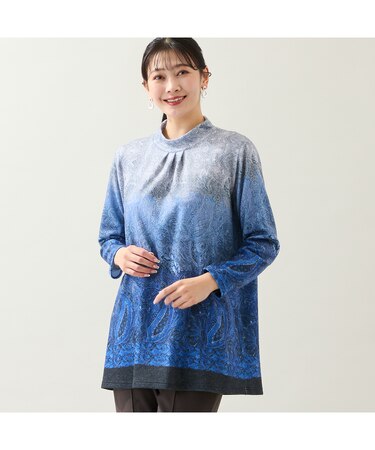 【洗える・日本製・3L/4Lサイズあり】ペイズリー柄チュニック