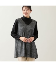 【洗える・日本製・3L/4Lサイズあり】起毛ジャカードチュニック