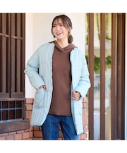 ノーカラー・キルティングダウンコート