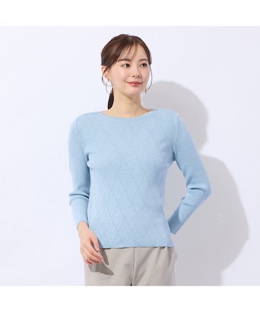 【アンサンブル対応】ハイゲージラメプルオーバーニット