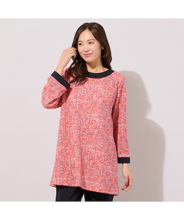 【手洗いOK】DJニット・フレアーシルエットチュニックカットソー