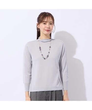 【アンサンブル対応】ウールシルクオフタートルニット