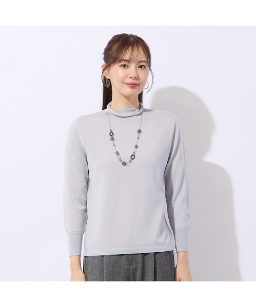 【アンサンブル対応】ウールシルクオフタートルニット