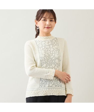 【日本製】ふくれジャカードセーター