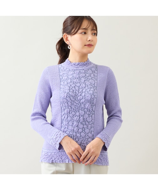 【日本製】ふくれジャカードセーター