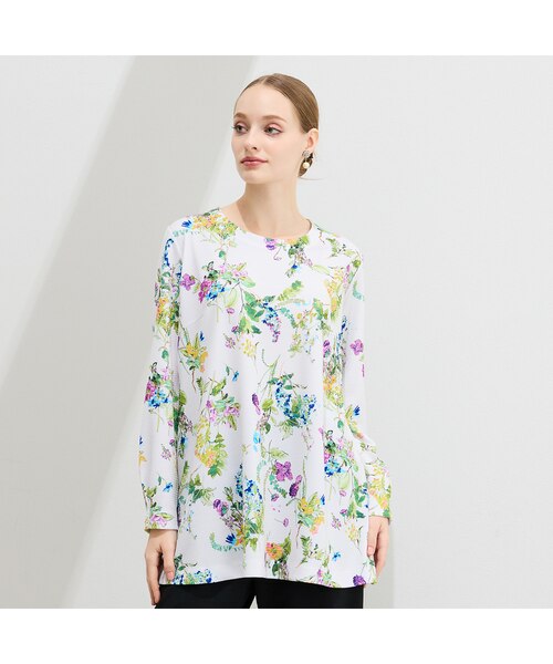 M～4L】フラワープリントチュニック｜ジュニアーオンラインショップの
