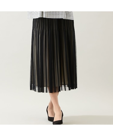 【リバーシブル・3L/4Lサイズあり】チュールプリーツスカート