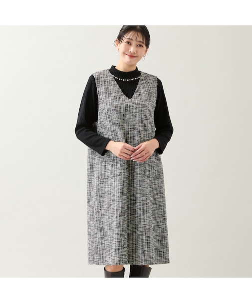 【3L/4Lサイズあり】ファンシーニットジャンパースカート