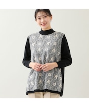 【アンサンブル可・3L/4Lサイズあり】フロントレースチュニック
