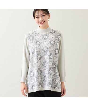 【アンサンブル可・3L/4Lサイズあり】フロントレースチュニック