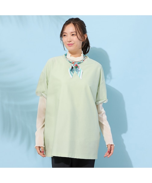 【手洗いOK】Jカミーチェニットデニム・コクーンカットソー