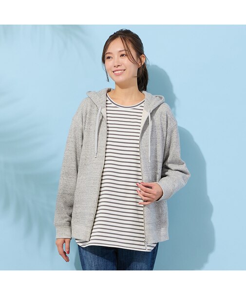 【手洗いOK】PISANOエンブレム刺繍入りメランジパーカー